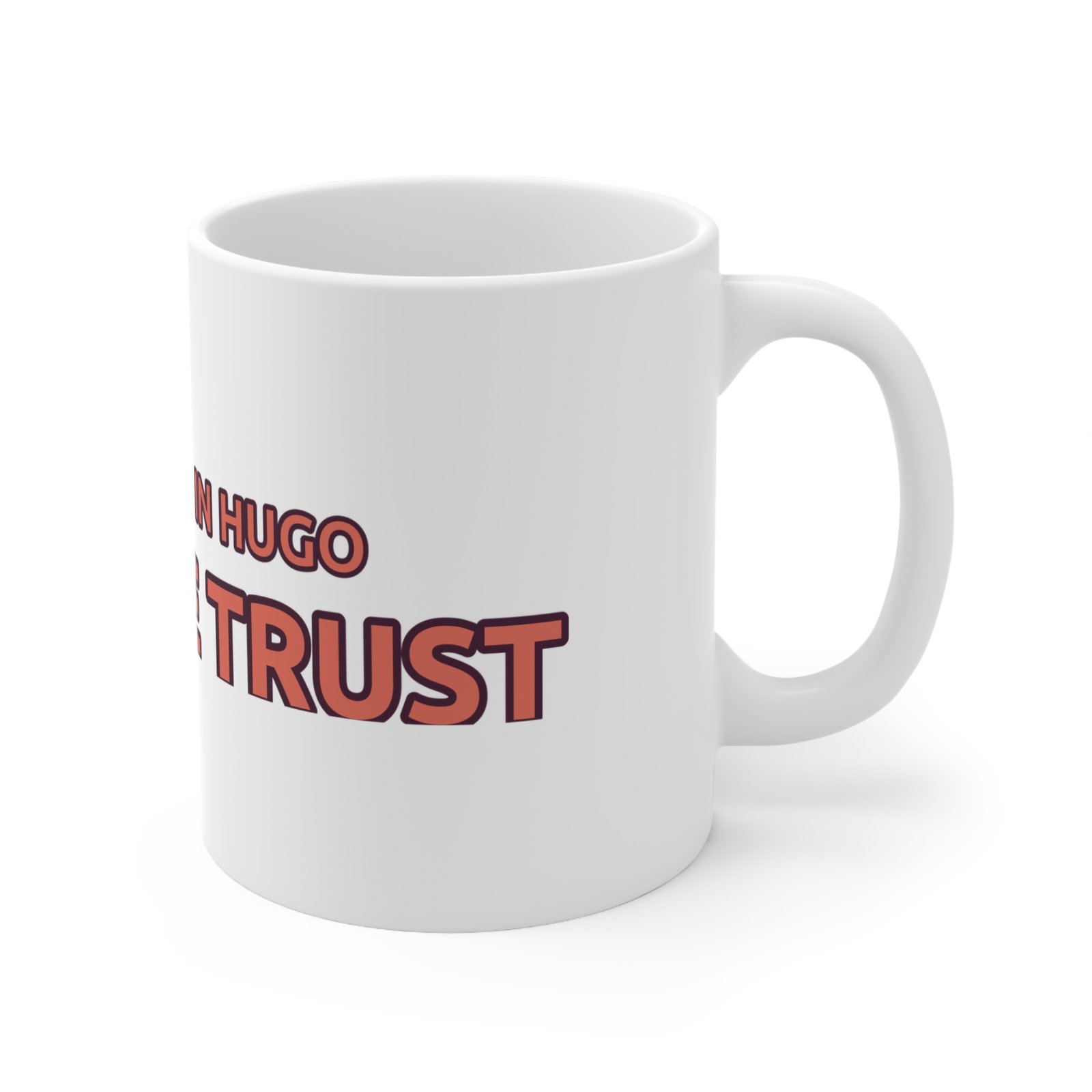 Hugo Approved Mug — right-side artwork view