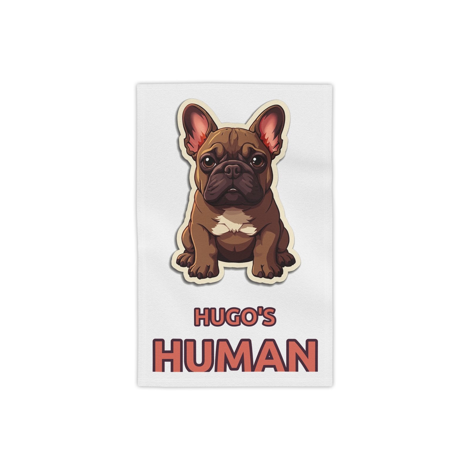 Hugo’s Human Beach Towel — full printed face