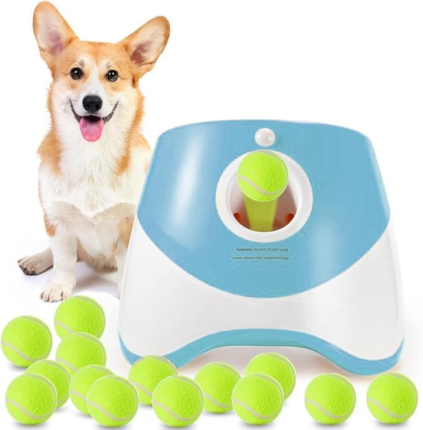 Automatic Ball Launcher for Small Dogs with 15 Mini Balls