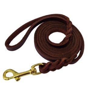 Genuine Leather Dog Lead with Brass Swivel Hook