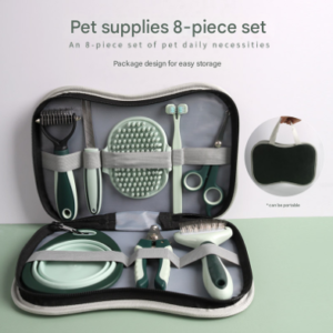 8-Piece Pet Grooming Kit with Portable Case