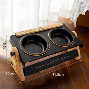 Elevated Adjustable Double Ceramic Pet Diner