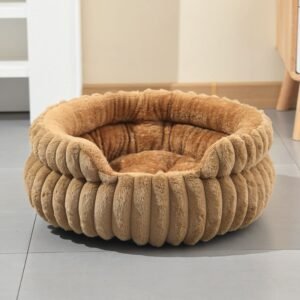 Plush Round Donut Pet Bed with Removable Cushion