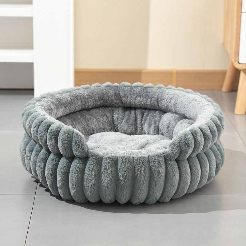 Plush Round Donut Pet Bed with Removable Cushion - Image 5